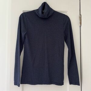 J Crew Tissue Turtleneck in Lurex Stripe in Navy | Size XS